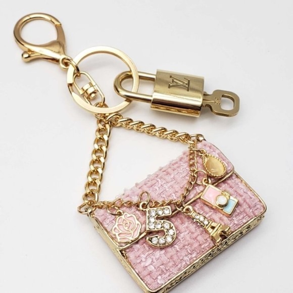 100% Auth Louis Vuitton Lock & Key with unbranded Bagcharm, Keycharm, Keychain - Picture 4 of 9